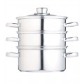 Kitchen Craft Clear View 3-Tier Stainless Steel Steamer 16cm